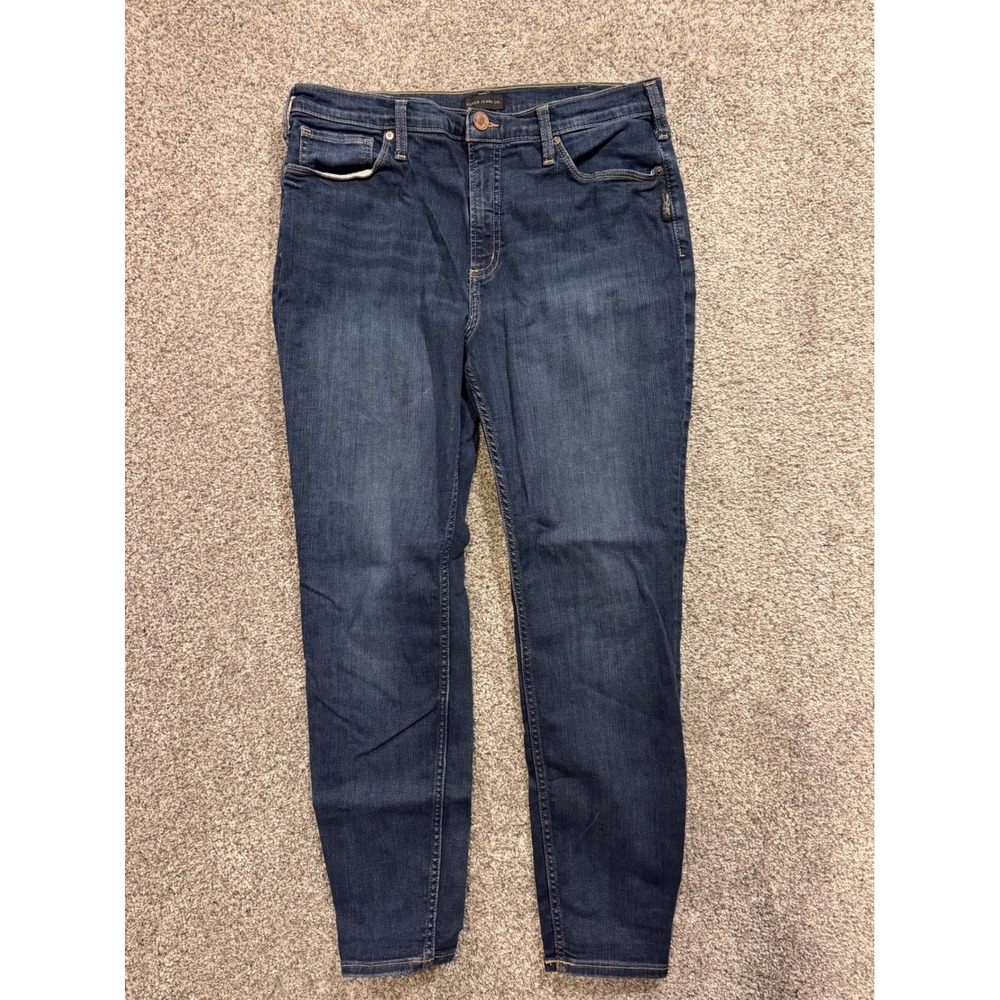 Silver Jeans Co. Jeans Womens W33 Dark Calley Skinny High Rise Dark Wash Denim